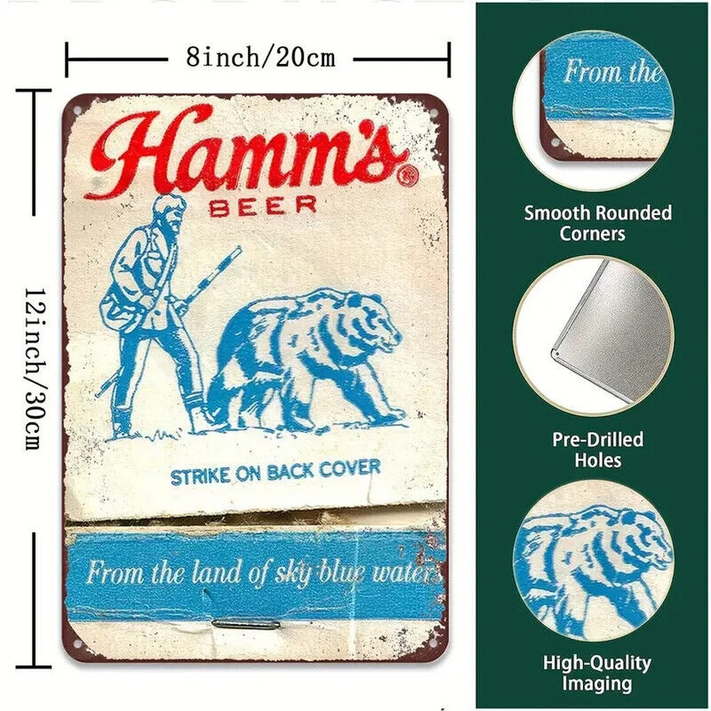 Hamm's Beer Land of Sky Blue Waters Novelty Metal Sign 8" x 12" Home & Garden:Home Décor:Plaques & Signs Style Your Walls